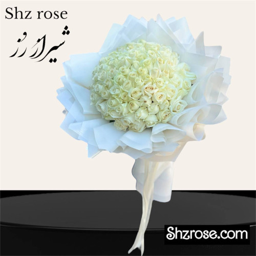 دسته گل 100 شاخه رز سفید