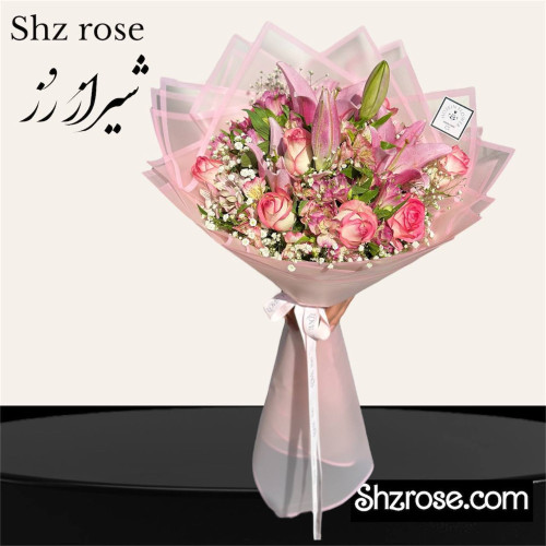 دسته گل لیلیوم، رز، الستر و عروس