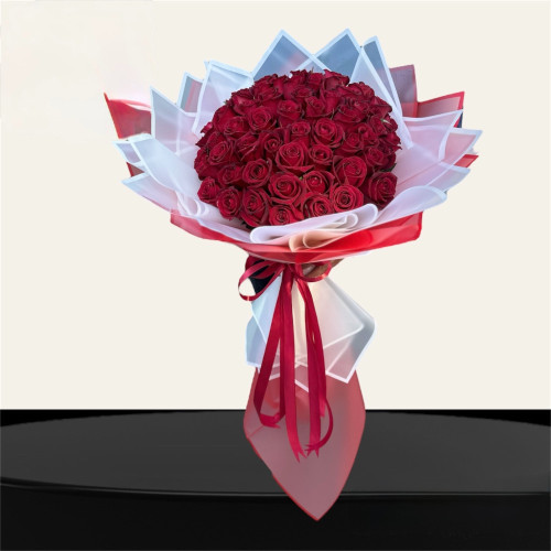 دسته گل بزرگ رز قرمز