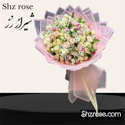 دسته گل بزرگ رز و رز مینی