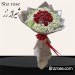 دسته گل بزرگ رز قرمز و عروس