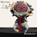 دسته گل بزرگ رز سرخ و عروس