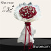 دسته گل بزرگ رز قرمز و عروس  کد 2